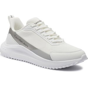 Sneakersy Calvin Klein Jeans Eva Runner Lowlaceup Mix In Mr YM0YM00906 Triple Bright White/Silver 0K4