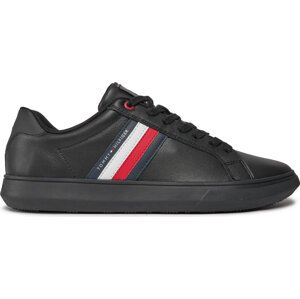 Sneakersy Tommy Hilfiger Essential Leather Cupsole FM0FM04921 Triple Black 0GK