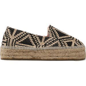 Espadrilky Manebi Raffia Pattern Double Sole Espadriles G 5.2 D0 Black Triangles On Natural