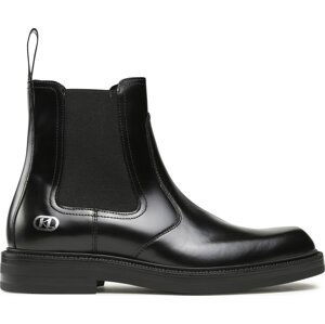 Kotníková obuv s elastickým prvkem KARL LAGERFELD KL11443 Black Lthr