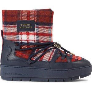 Sněhule Tommy Hilfiger Tartan Snowboot FW0FW07612 Space Blue DW6