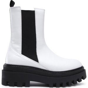 Kotníková obuv s elastickým prvkem Calvin Klein Jeans Flatform Chelsea Boot YW0YW00850 White YBR