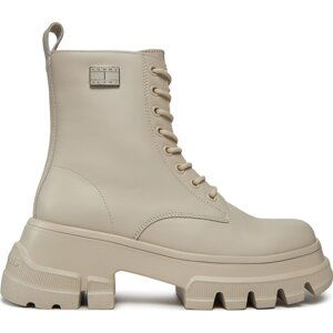 Turistická obuv Tommy Jeans Tjw Chunky Leather Boot EN0EN02503 Bleached Stone AEV