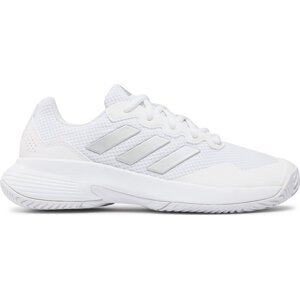 Boty adidas Gamecourt 2.0 Tennis Shoes HQ8476 Cloud White/Silver Metallic/Cloud White