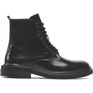 Kozačky Calvin Klein Lace Up Boot Br Lth HM0HM00669 Pvh Black BEXx