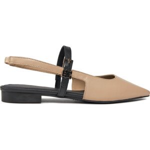 Sandály Tommy Hilfiger Leather Sling Back Ballerina FW0FW07772 Béžová