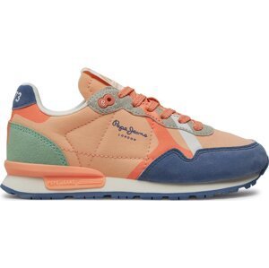 Sneakersy Pepe Jeans Brit Print G PGS40001 Lagoon Blue 539