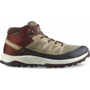 Trekingová obuv Salomon Outrise Mid Gtx L47143700 Safari/Burnt Henna/Fiery Red