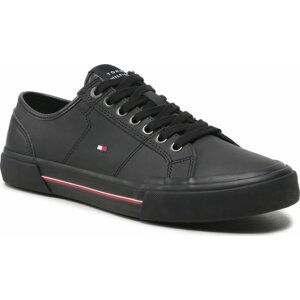 Tenisky Tommy Hilfiger Core Corporate Vulc Leather FM0FM04561 Black BDS