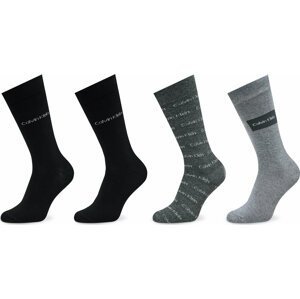 Sada 4 párů pánských vysokých ponožek Calvin Klein 701224108 Černá