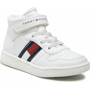 Sneakersy Tommy Hilfiger Higt Top Lace-Up/Velcro Sneaker T3A9-32330-1438 S White 100