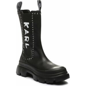 Kotníková obuv s elastickým prvkem KARL LAGERFELD KL43591 Black Lthr