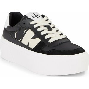 Sneakersy Calvin Klein Jeans Cupsole Flatform Mix Lth Wn YW0YW01227 Black/Bright White/Creamy White 01D