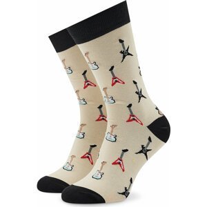 Klasické ponožky Unisex Stereo Socks Six String Béžová
