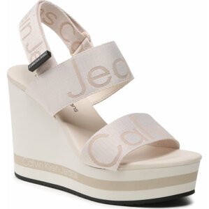 Sandály Calvin Klein Jeans Wedge Sandal Webbing YW0YW00959 Ancient White YBH