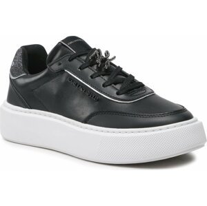 Sneakersy KARL LAGERFELD KL62229 Black Lthr w/Silver