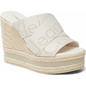 Espadrilky Calvin Klein Jeans Wedge Sandal Webbing YW0YW00961 Ancient White YBH