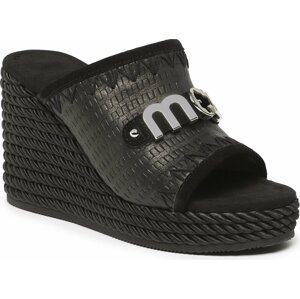 Nazouváky Mou Rope Wedge Big Metal Logo SW361000C Basket Black