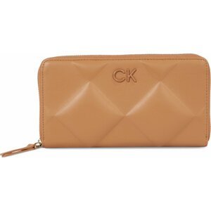 Dámská peněženka Calvin Klein Re-Lock Quilt Za Wallet Lg K60K610774 Brown Sugar GA5
