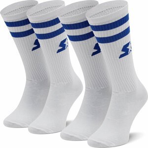 Sada 2 párů dámských vysokých ponožek Starter SUS-007 White/Blue 301