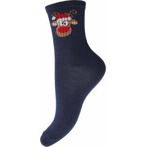 Dámské klasické ponožky Pieces Ally Christmas 17132837 Sky Captain/Reindeer