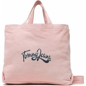 Kabelka Tommy Jeans Tjw Canvas Mini Tote Veg Dye AW0AW14590 Růžová
