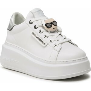 Sneakersy KARL LAGERFELD KL63576K White Lthr W/Silver