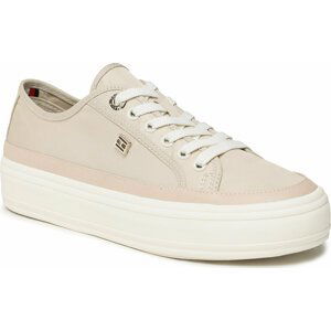 Tenisky Tommy Hilfiger Essential Vulc Canvas Sneaker FW0FW07459 Light Sandalwood RBS