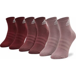 Sada 3 párů dámských vysokých ponožek adidas Light Ank 3Pp HE4997 Quiet Crimson/Magic Mauve/Shadow Red