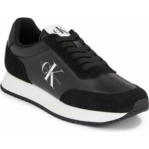 Sneakersy Calvin Klein Jeans Retro Runner Low Laceup Ny Pearl YW0YW01056 Black/White BEH