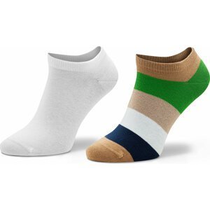 Sada 2 párů pánských nízkých ponožek Tommy Hilfiger 701222639 Green Combo 003