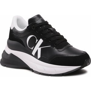 Sneakersy Calvin Klein Jeans Wedge Runner Mix Lth Wn YW0YW01099 Black/Bright White/Silver BEH