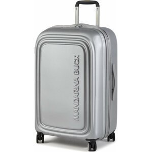 Střední Tvrdý kufr Mandarina Duck Logoduck + P10SZV32466 Silver