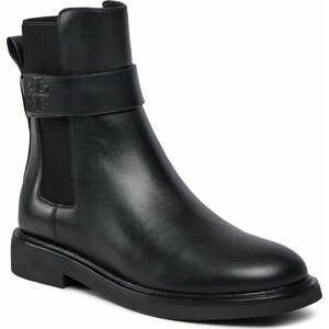 Kotníková obuv s elastickým prvkem Tory Burch Double T Chelsea Boot 152831 Perfect Black / Perfect Black 004