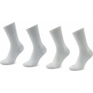Sada 4 párů dámských vysokých ponožek Calvin Klein 701219852 White 001