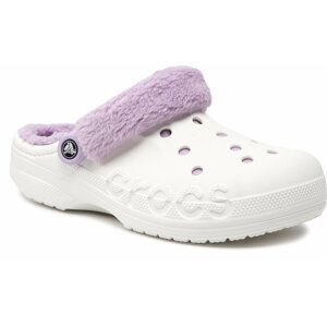 Nazouváky Crocs Baya Lined Fuzz Strap Clog 206633 White/Lavender