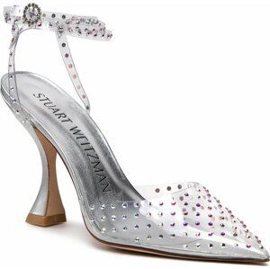 Sandály Stuart Weitzman Glamxcrve100wrppmp Clear/Silver/Clear