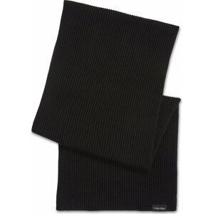 Šál Calvin Klein Classic Cotton Rib Knit Scarf K50K510996 Ck Black BAX