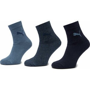 Sada 3 párů dětských vysokých ponožek Puma Junior Crew Sock 3P 907958 Denim Blue 06