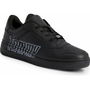 Sneakersy Tommy Jeans Tjm Basket Logo EM0EM01257 Black BDS