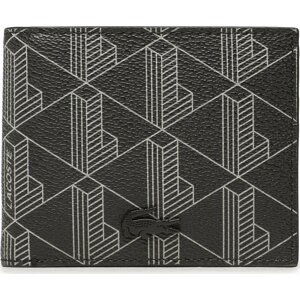 Velká pánská peněženka Lacoste S Billfold NH3697LX Monogram Noir Gris H45