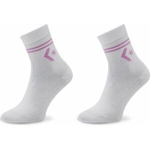 Sada 2 párů dámských vysokých ponožek Converse E1027W Bílá