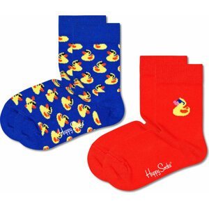 Sada 2 párů dětských vysokých ponožek Happy Socks KRDU02-0200 Barevná