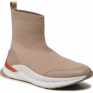 Sneakersy Calvin Klein Sockboot Runner HM0HM01241 Silver Mink A04