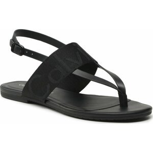 Sandály Calvin Klein Jeans Flat Sandal Toepost Webbing YW0YW00956 Black BDS