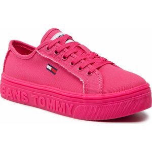 Tenisky Tommy Jeans Mono Color Flatform EN0EN01823 Pink Alert THW