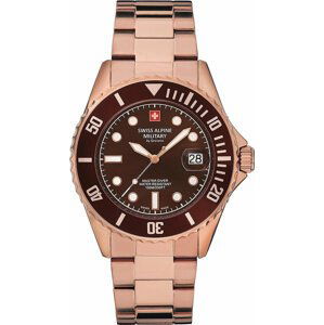 Hodinky Swiss Alpine Military 7053.1166 Rose Gold/Brown