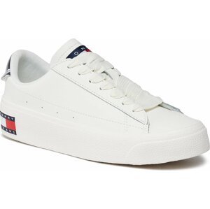 Sneakersy Tommy Jeans Tjw Vulc Leather Plat Lc EN0EN02284 Ecru YBL