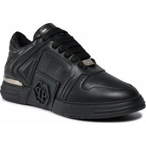 Sneakersy PHILIPP PLEIN Leather Lo-Top Sneakers AACS MSC3843 PLE075N Black / Black 0202