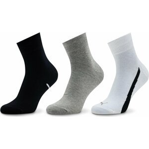 Sada 3 párů vysokých ponožek unisex Puma Unisex Lifestyle Quarter 3P 907952 White / Grey / Black 02